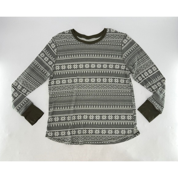 CUDDL DUDS Womens Fair Isle Snowflake Thermal Long Sleeve Stretch Top XL - Picture 4 of 8